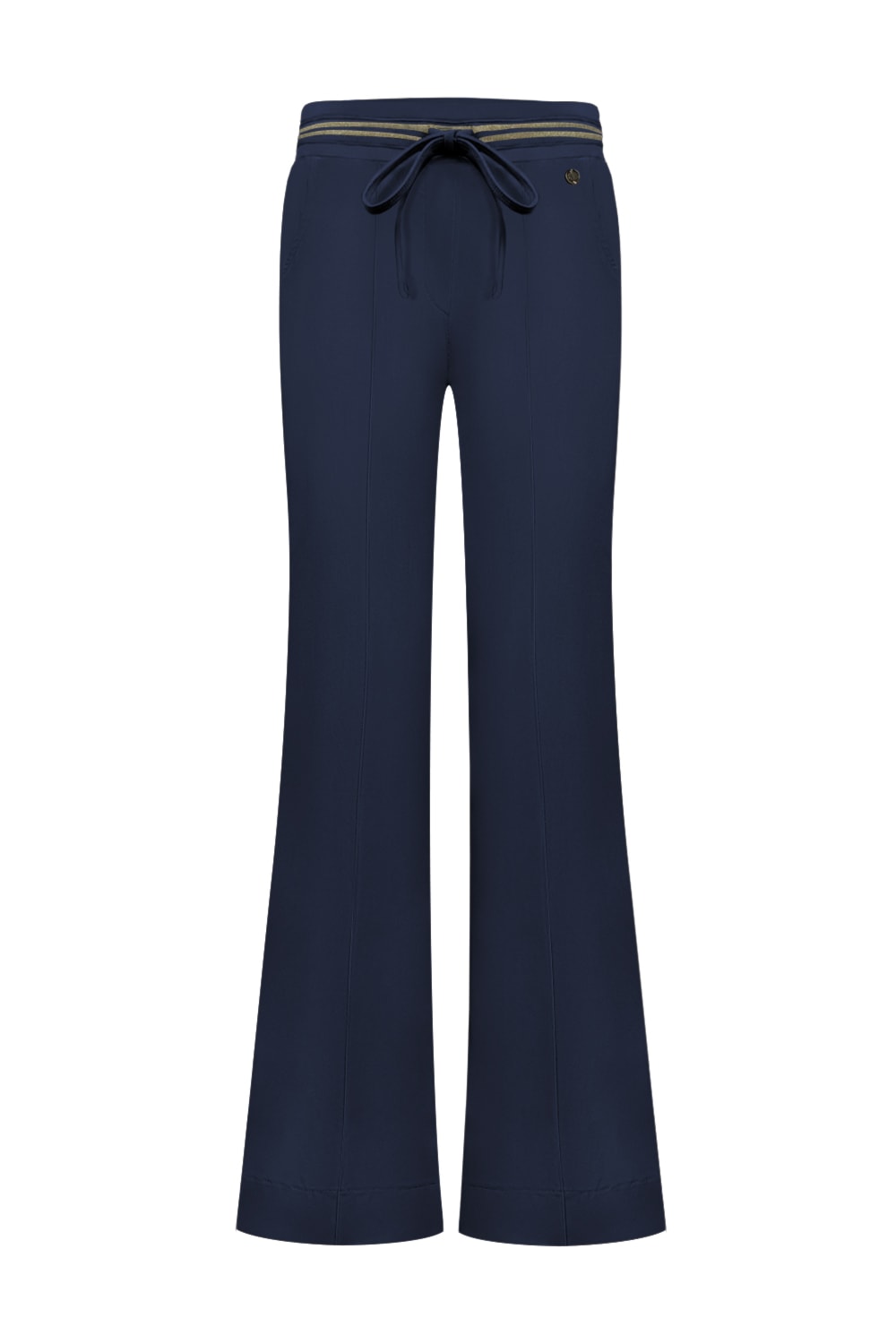 Triple Nine Broek BR2304 Flared with cold Rib Belt Navy